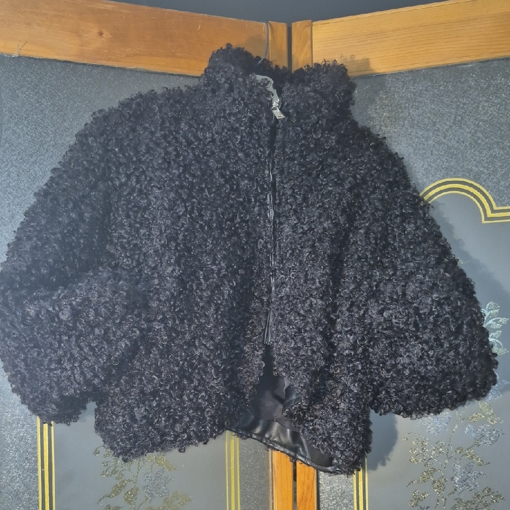 Black Chic Teddy Cropped Jacket